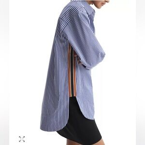 NWT REISS brand gorgeous oversized Danica Buttondown side-striped blouse 4